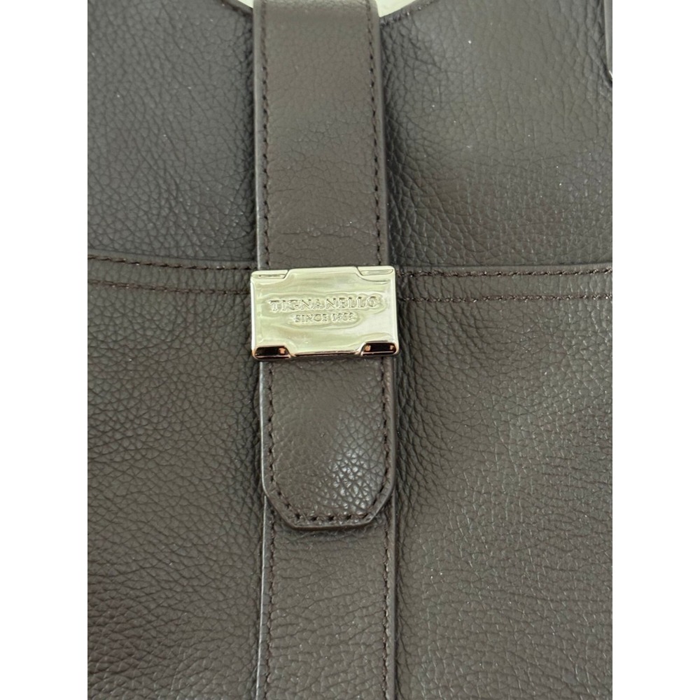 Tigananello Brown Pebbled Leather Handbag Purse Tote - Picture 2 of 10
